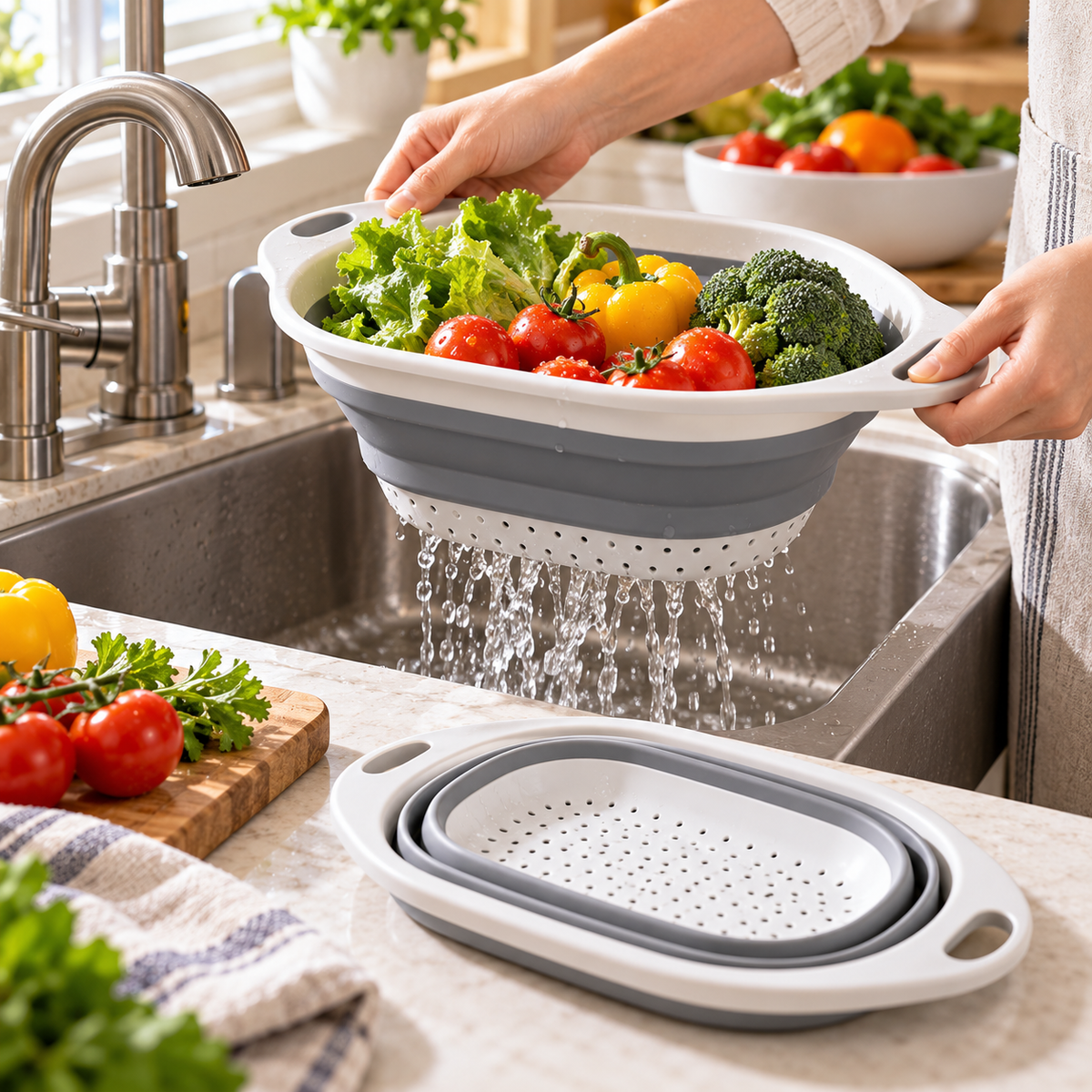 DrainMate Collapsible Colander