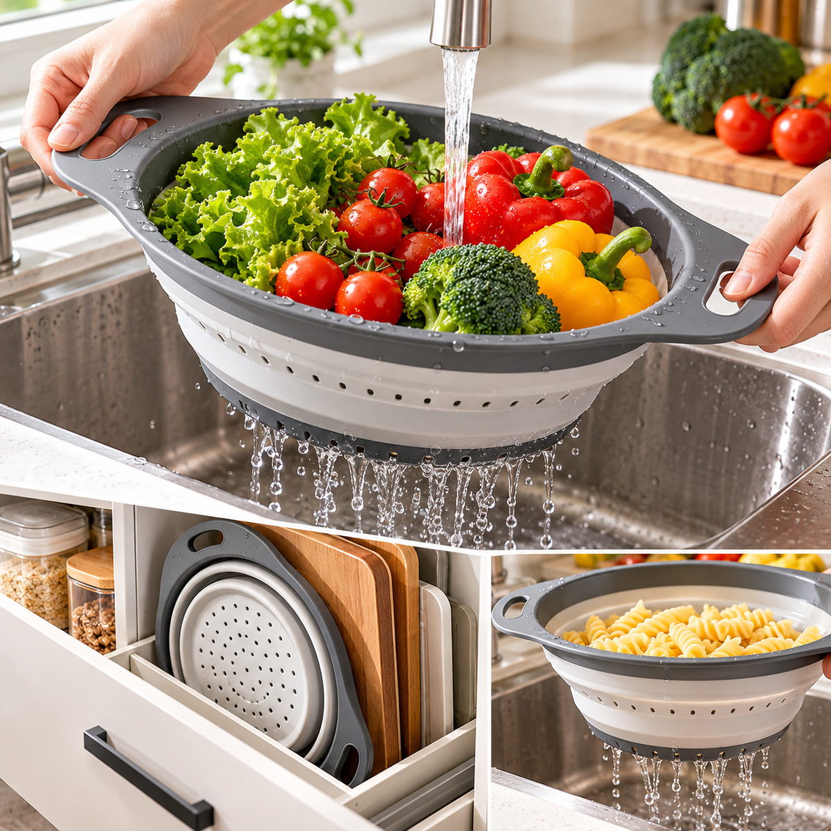 DrainMate Collapsible Colander